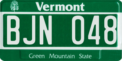 VT license plate BJN048