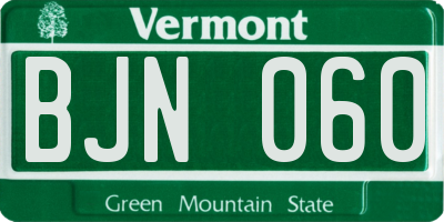VT license plate BJN060