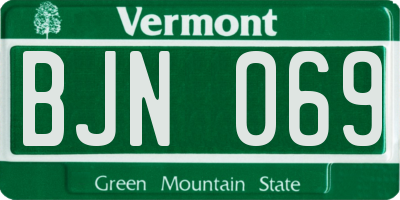 VT license plate BJN069