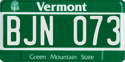 VT license plate BJN073