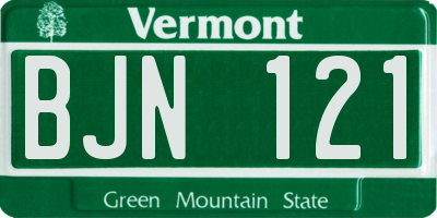 VT license plate BJN121