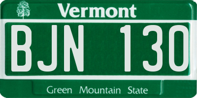 VT license plate BJN130