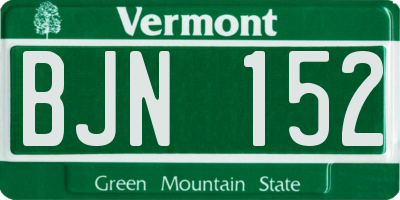 VT license plate BJN152