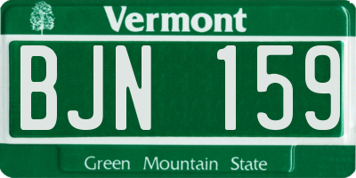VT license plate BJN159
