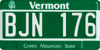 VT license plate BJN176