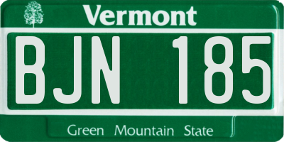 VT license plate BJN185