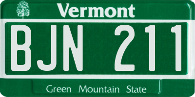 VT license plate BJN211
