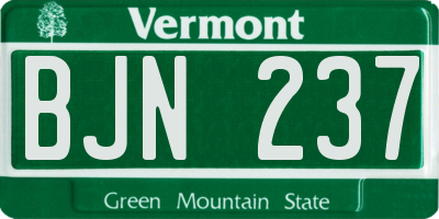 VT license plate BJN237