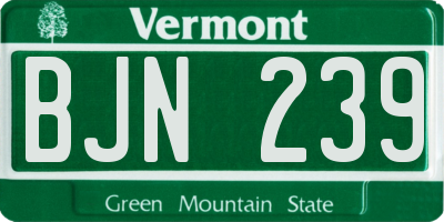 VT license plate BJN239