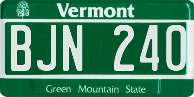 VT license plate BJN240