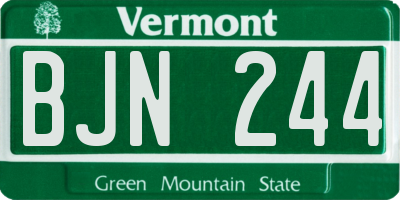 VT license plate BJN244