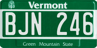 VT license plate BJN246