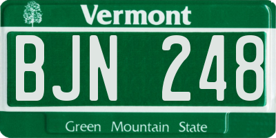 VT license plate BJN248