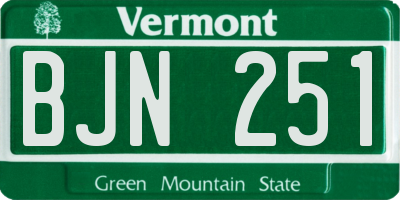VT license plate BJN251