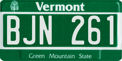 VT license plate BJN261