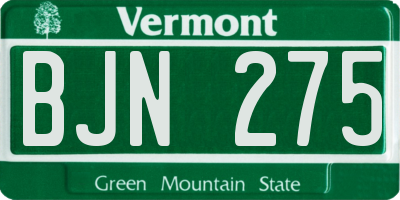 VT license plate BJN275