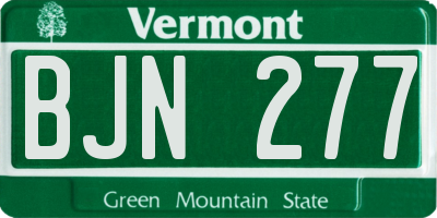 VT license plate BJN277