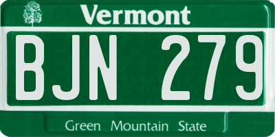 VT license plate BJN279