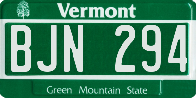 VT license plate BJN294