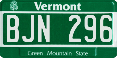 VT license plate BJN296