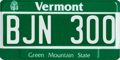 VT license plate BJN300