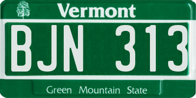 VT license plate BJN313