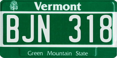 VT license plate BJN318