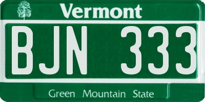 VT license plate BJN333