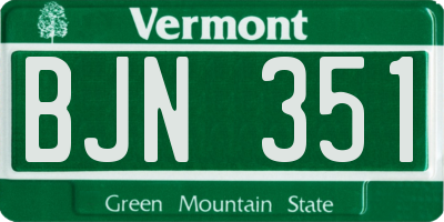 VT license plate BJN351
