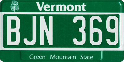 VT license plate BJN369