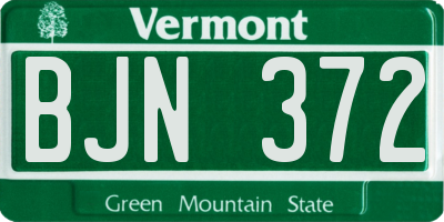 VT license plate BJN372