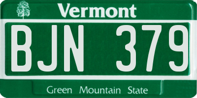 VT license plate BJN379