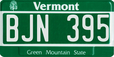 VT license plate BJN395