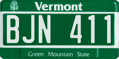 VT license plate BJN411