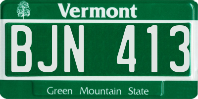 VT license plate BJN413