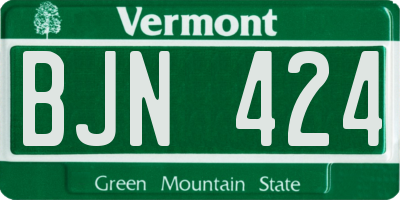 VT license plate BJN424