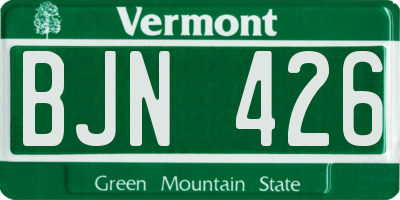 VT license plate BJN426