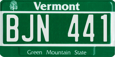 VT license plate BJN441