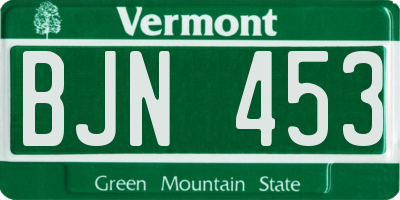 VT license plate BJN453