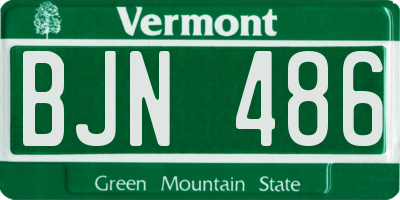 VT license plate BJN486