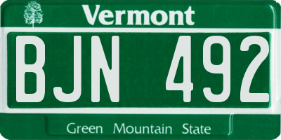 VT license plate BJN492