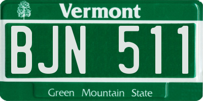 VT license plate BJN511