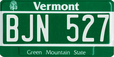 VT license plate BJN527