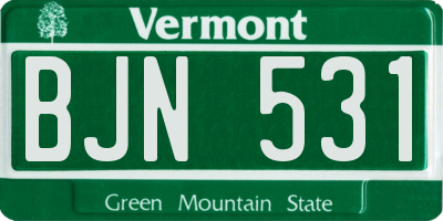 VT license plate BJN531