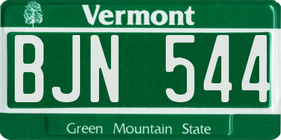 VT license plate BJN544
