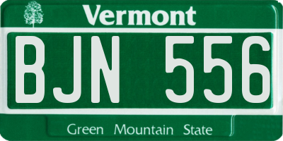 VT license plate BJN556