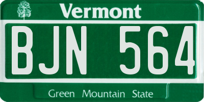 VT license plate BJN564