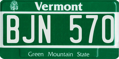 VT license plate BJN570