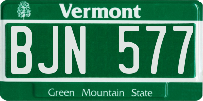 VT license plate BJN577