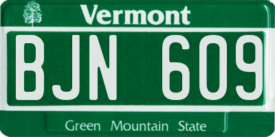 VT license plate BJN609